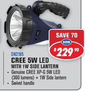 Dixon Cree 5W LED With 1W Side Lantern Rechargeable Super Bright LED Spotlights DN2185