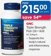 GNC Triple Strength Fish Oil+ Krill 60 Softgels-Per Pack