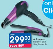 Safeway Hairdryer & Straightener Set-Per Set
