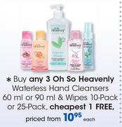 Oh So Heavenly Waterless Hand Cleansers-60ml Or 90ml & Wipes 10 Pack Or 25 Pack-Each