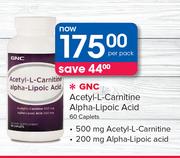 GNC Acetyl-L-Carnitine Alpha Lipoic Acid 60 Caplets-Per Pack