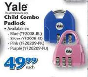 Yale Child Combo Padlock-Each