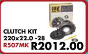 Luk Clutch Kit 220x22.0-28 R507MK For VW Polo Vivo 1.4i 2010