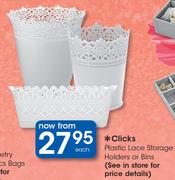Clicks Plastic Lace Storage Holders Or Bins-Each