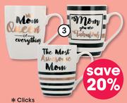 Clicks Mother's Day Black & Gold Mug 340ml-Each