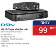 DSTV 4U HD Single View Decoder With Installation To One Point DSD 4136(4U)