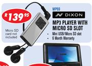 Dixon MP3 Player With Micro SD Slot MP69
