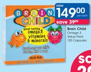 Brain Child Omega 3 Value Pack Of 120 Capsules-Per Pack