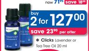 Clicks Lavender Or Tea Tree Oil-2 x 20ml