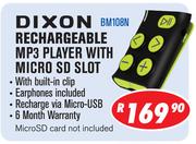 Dixon Rechargeable MP3 Player With Micro SD Slot BM108N