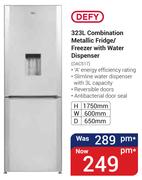 Defy 323Ltr Combination Metallic Fridge/Freezer With Water Dispenser DAC517