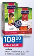 Herbex Attack The Fat Syrup 300ml & 20 Slimmers Tea Bags