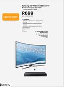 Samsung 55" FHD Curved Smart TV 55K6500 With Samsung BD-J7500 Blu Ray Player
