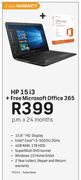 HP 15 i3 + Free Microsoft Office 365