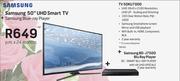 Samsung 50" UHD Smart TV 50KU7000 + Samsung Blu-Ray Player BD-J7500