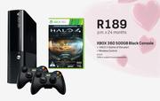 XBox 360 500GB Black Console + HALO 4(Game Of The Year) +Wireless Control ST535