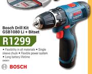 Bosch Drill Kit GSB1080Li + Bitset