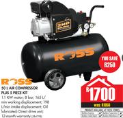 Ross 50Ltr Air Compressor Plus 5 Piece Kit
