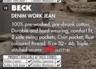 Beck Denim Work Jean