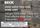Beck Long Sleeve Two Tone Work Shirt