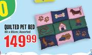 Quilted Pet Bed Assorted-80x85cm