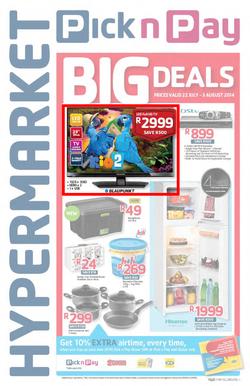 Pick N Pay Hypermarket : Big Deals (22 Jul - 3 Aug 2014), page 1