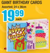 Giant Birthday Cards Assorted 24x36Cm-Each