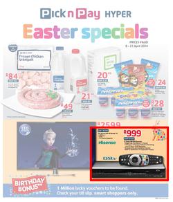 Pick N Pay Hyper WC : Easter Specials (8 Apr - 21 Apr 2014), page 1