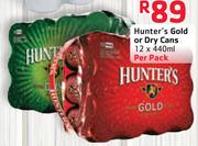 Hunter's Gold Or Dry Cans-12x440ml Pack