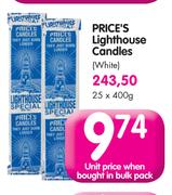 Price's Lighthouse Candles-25 x 400g