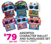 Assorted Character Wallet And Sunglasses Set-Per Set