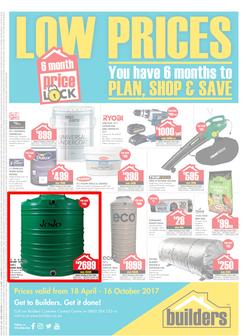 Builders : Low Prices Price Lock (18 April - 16 October 2017), page 1