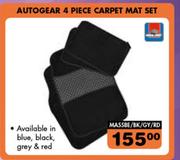 Autogear 4 Piece Carpet Mat Set