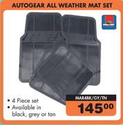 Autogear All Weather Mat Set MAR4BK/GY/TN