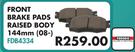Ferodo Front Brake Pads Raised Body 144mm(08-)FDB4334 For Toyota Hilux 2.5 D-4D 4x2 2005-2016-Each