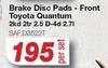 Brake Disc Pads Front For Toyota Quantum 2Kd 2tr 2.5 D-4d 2.7I SAF.D3522T-Per Set