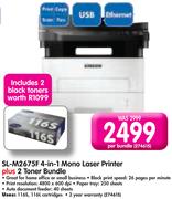 Samsung 4-In-1 Mono Laser Printer+ 2 Toner Bundle SL-M2675F-Per Bundle
