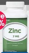 GNC Zinc 7mg 100 Tablets-Per Pack