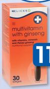 Clicks Multivitamin & Ginseng 30 Capsules-Per Pack