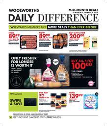 Woolworths Gauteng, Northern Cape, Limpopo, Mpumalanga, Free State & North West : Daily Difference (11 March - 24 March 2024)