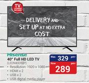 Hisense 40" Full HD LED TV LEDN40D50P