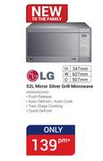 LG 52Ltr Mirror Silver Grill Microwave MS5643GARS
