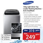 Samsung 13Kg Light Silver Top Loader Washing machine Activ Dualwash WA13J5710SG