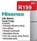 Hisense 238L Metallic Combi Fridge H229BME