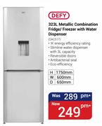 Defy 323Ltr Metallic Combination Fridge/Freezer With Water Dispenser DAC517