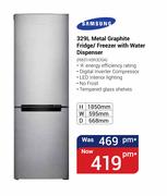 Samsung 329Ltr Metal Graphite Fridge/Freezer with Water Dispenser RB31HSR3DSA