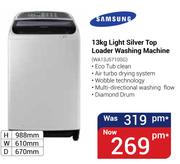 Samsung 13Kg Light Silver Top Loader Washing Machine WA13J5710SG