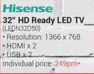 Hisense 32" HD Ready LED TV(LEDN32D50)