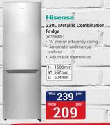 Hisense 230L Metallic Combination Fridge H299BME