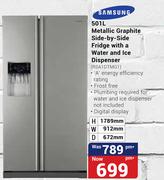 Samsung 501Ltr Metallic Graphite Side-by-Side Fridge with a Water and Ice Dispenser RSA1DTMG1